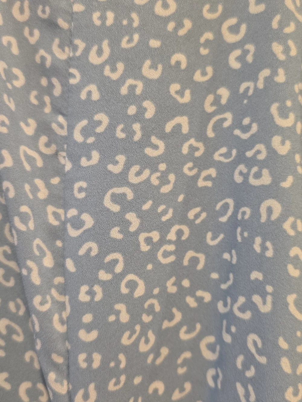 She + Sky Light Blue Leopard-Print Tie-Front Jumpsuit